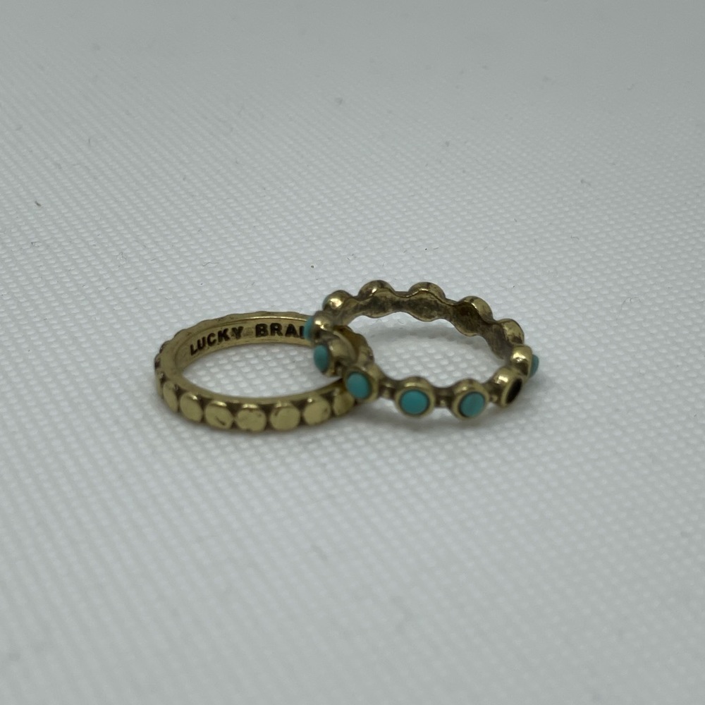 Lucky Brand Gold & Turquoise Ring Set - Picture 5 of 5